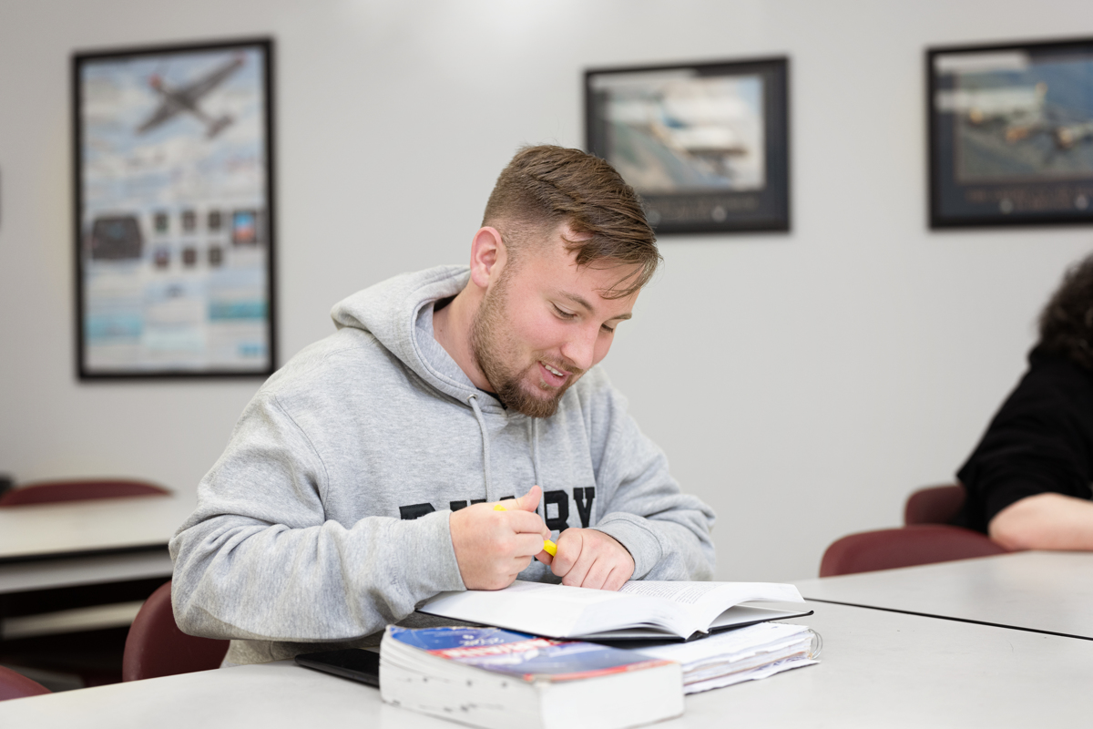 student in class