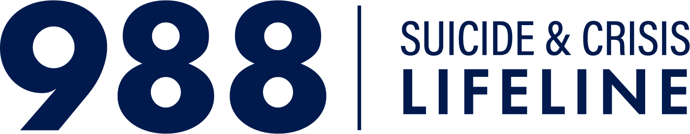 988 logo with the numbers 988 and the words Suicide & Crisis Lifeline