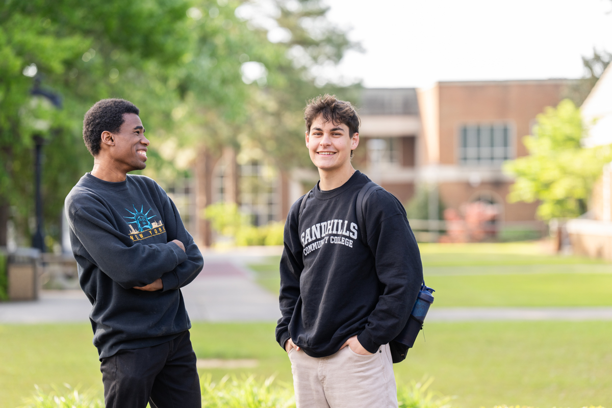 two students on campus