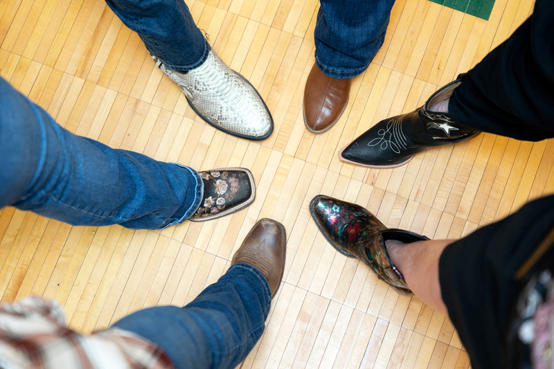 Line Dancing boots in a circle