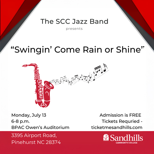 Promotional graphic for the SCC Jazz Band concert 