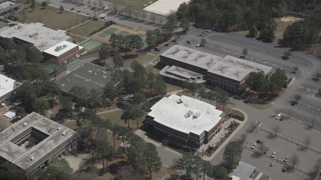 Aerial shot of Sandhills Community College.