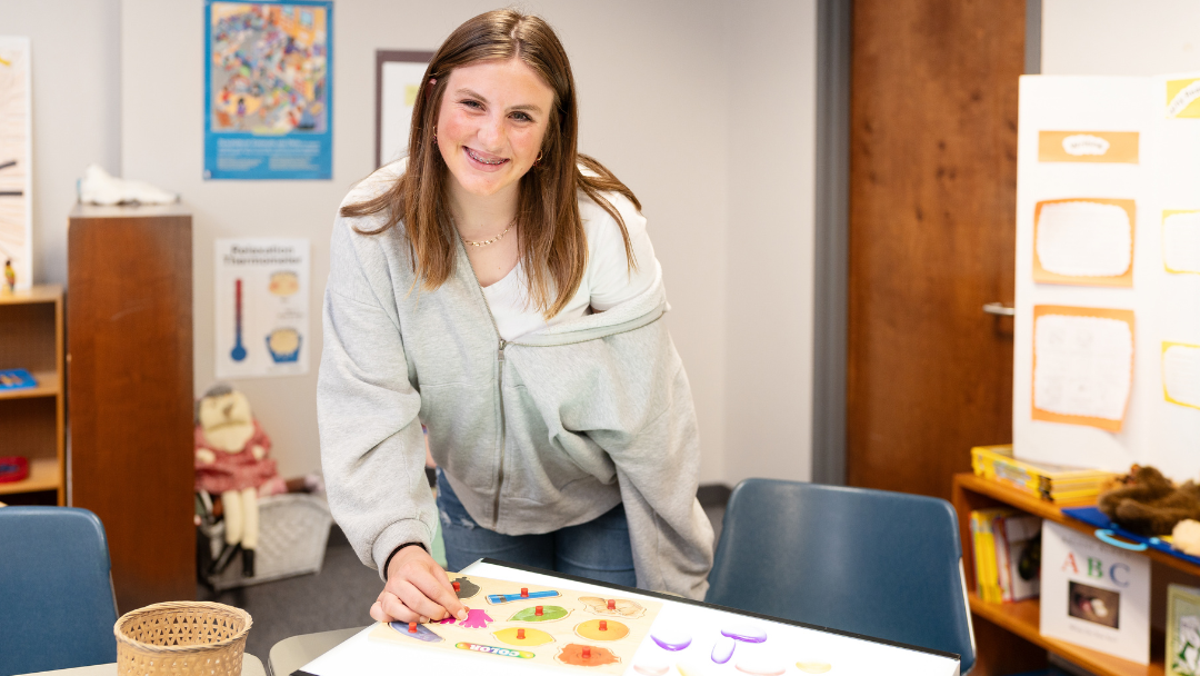 Pictured is an Early Childhood Education Student. 